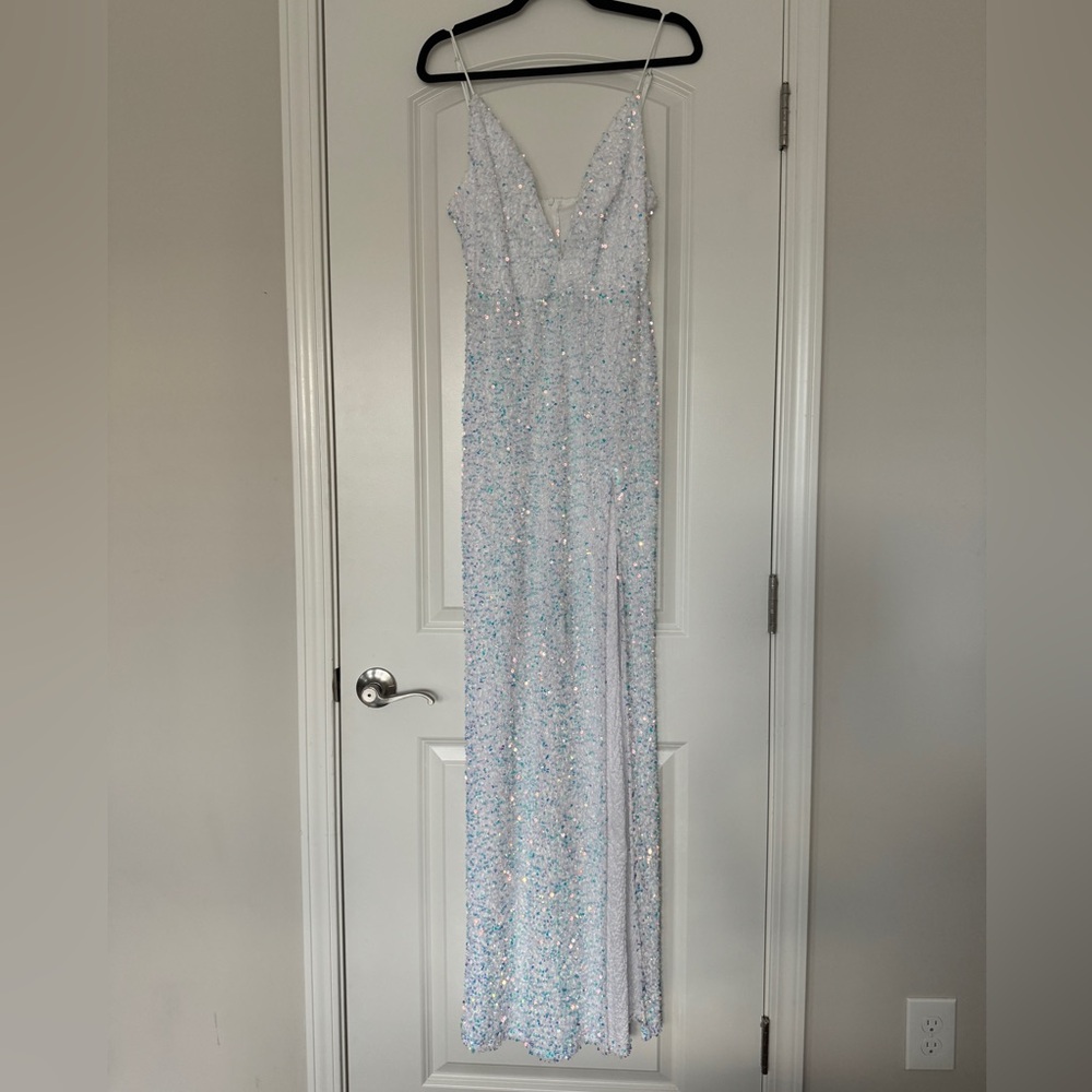 Lucy in the Sky Sequin Iridescent Long Dress